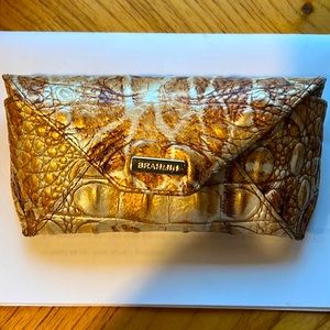 Brahmin Croc Embossed Genuine Leather Double Eyeglass Holder